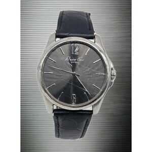 Kenneth Cole New York KCW1039 Men's Black Dial Leather Watch + FREE Ladies Watch